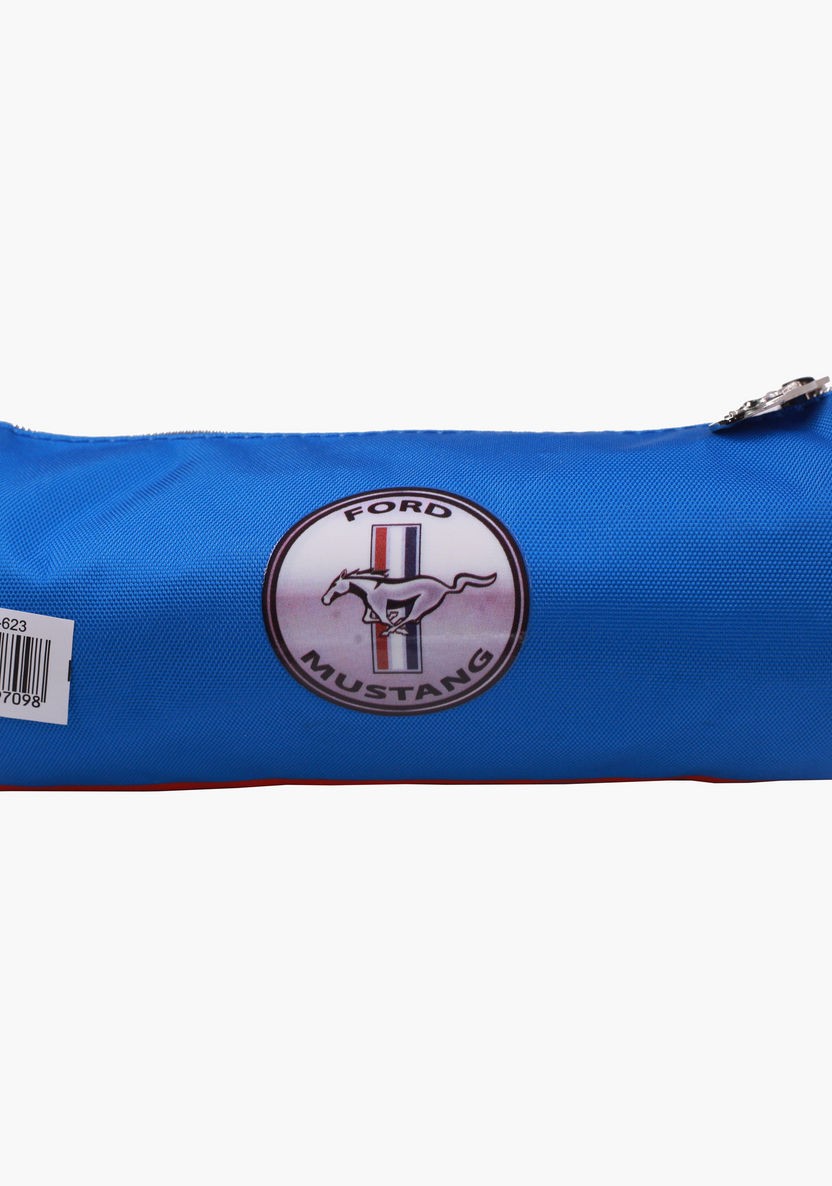 Mustang Printed Round Pencil Case-Pencil Cases-image-2