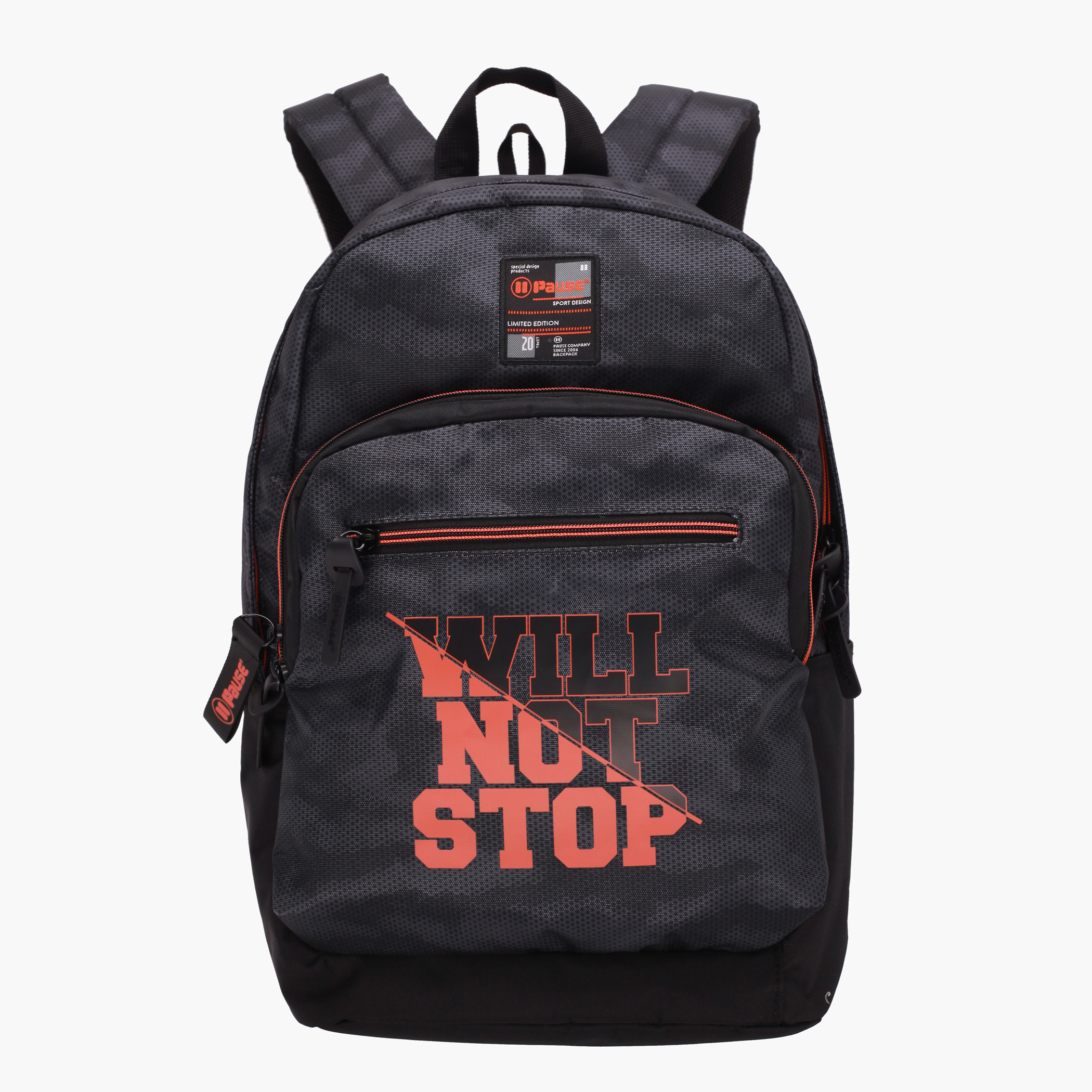 Pause Printed Backpack with Adjustable Straps - 18 inches-school-bagsandbackpacks-backpacks-image-1