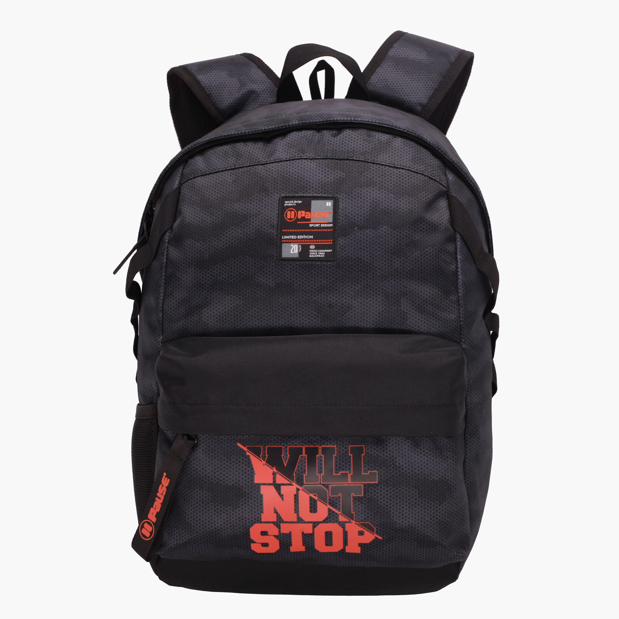 Pause Printed Backpack with Adjustable Straps and Zip Closure-school-bagsandbackpacks-backpacks-image-1