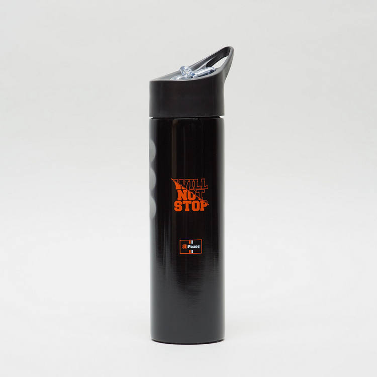 Pause Printed Water Bottle with Straw - 700 ml