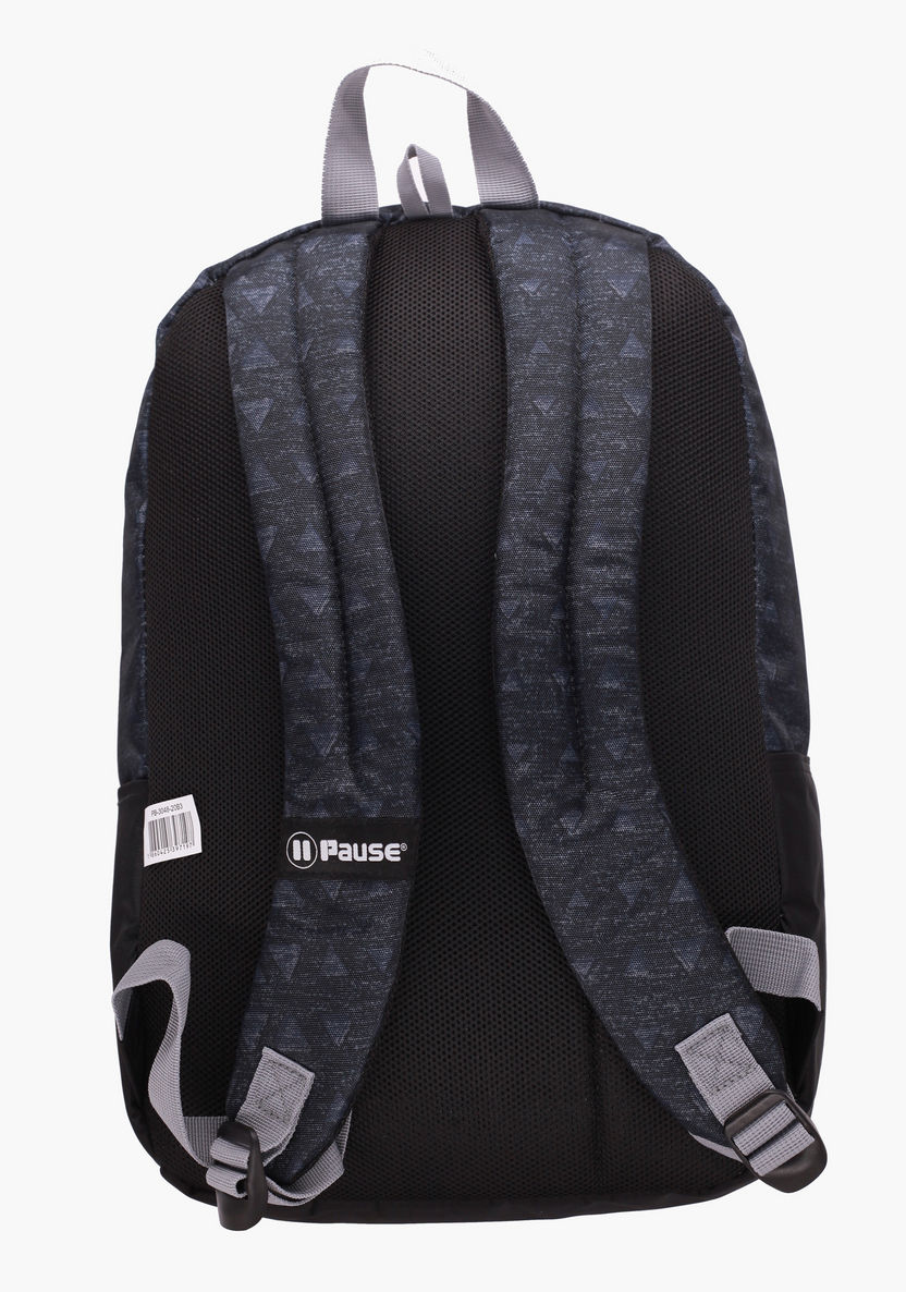 Pause Printed Backpack with Adjustable Shoulder Straps and Top Handle-Backpacks-image-3