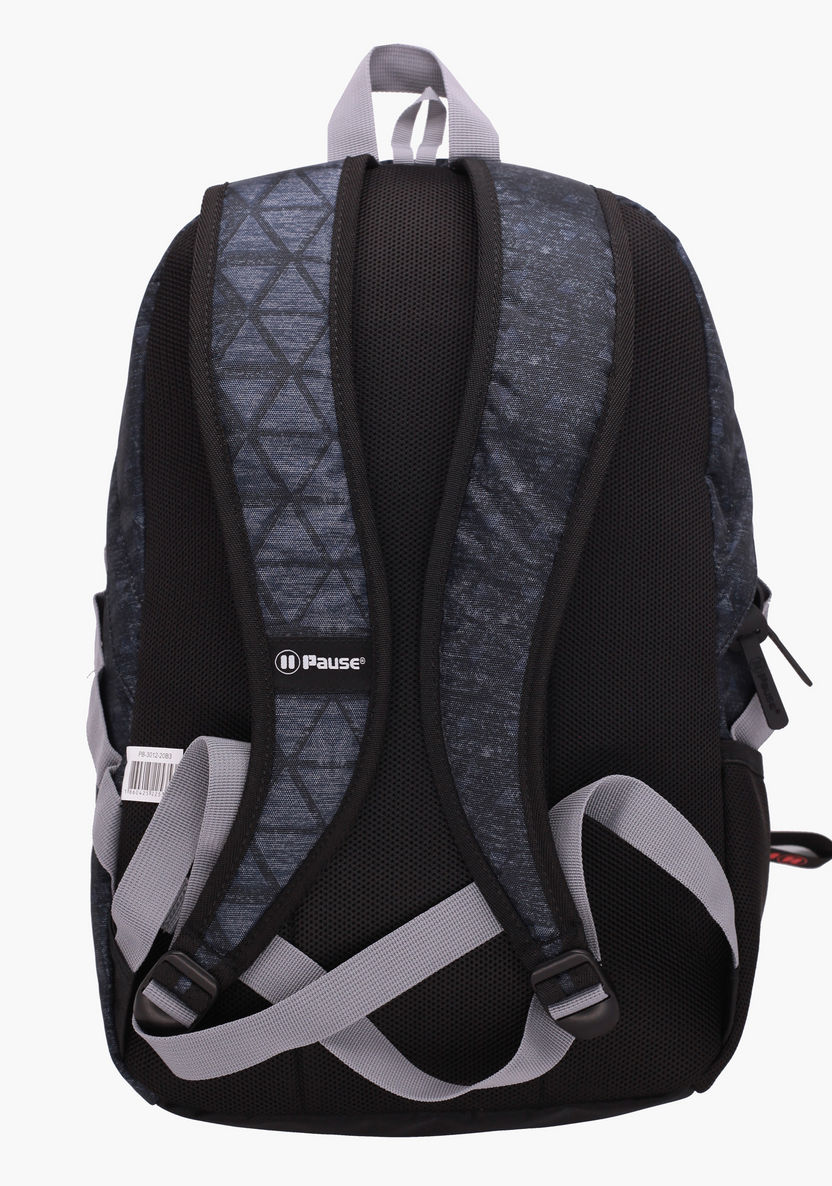 Pause Printed Backpack with Adjustable Shoulder Straps-Backpacks-image-3