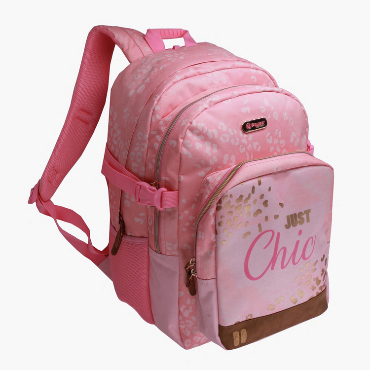 Pause Printed Backpack with Adjustable Straps - 18 inches