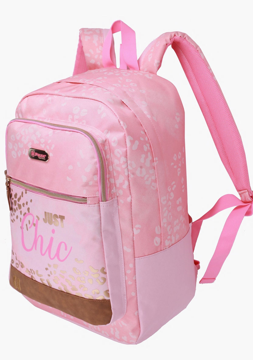 Pause Printed Backpack with Adjustable Straps - 18 inches-Backpacks-image-1