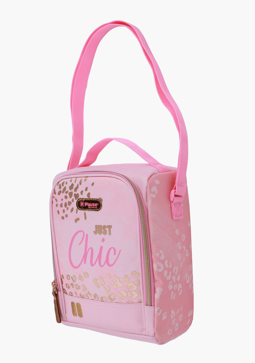 Pause Printed Lunch Bag with Adjustable Strap and Zip Closure-Lunch Bags-image-2
