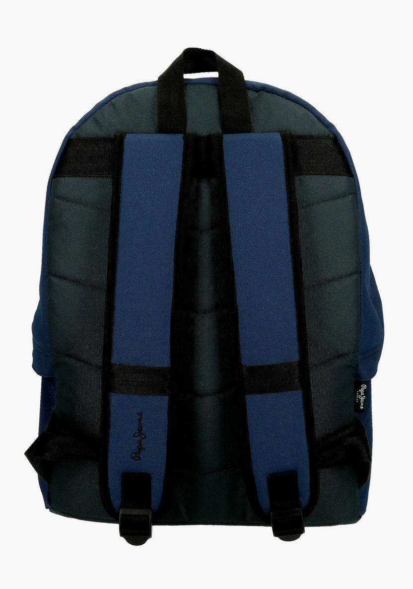 Pepe Jeans Textured Backpack with Adjustable Shoulder Straps-Backpacks-image-1