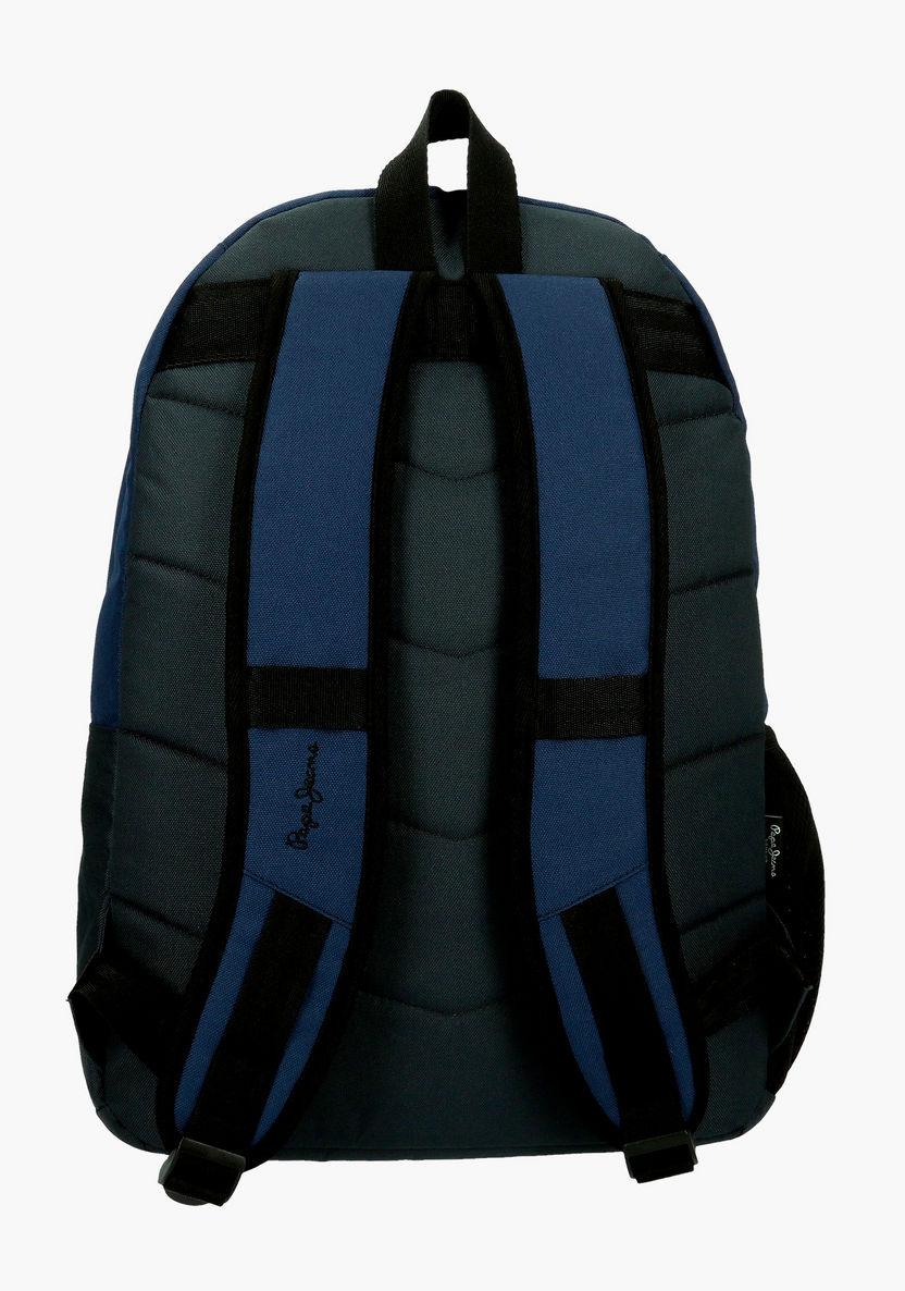 Pepe Jeans Textured Skyler Backpack with Adjustable Shoulder Straps-Backpacks-image-1