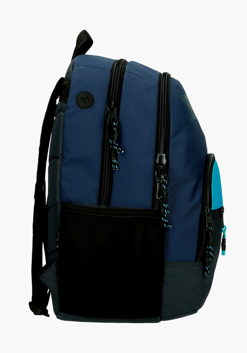 Pepe Jeans Textured Skyler Backpack with Adjustable Shoulder Straps-Backpacks-image-2