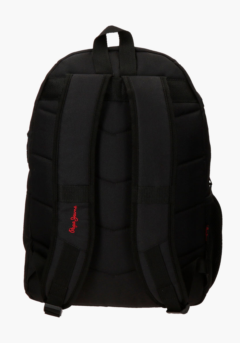 Pepe Jeans Malden Textured Backpack with Adjsutable Shoulder Straps-Backpacks-image-1