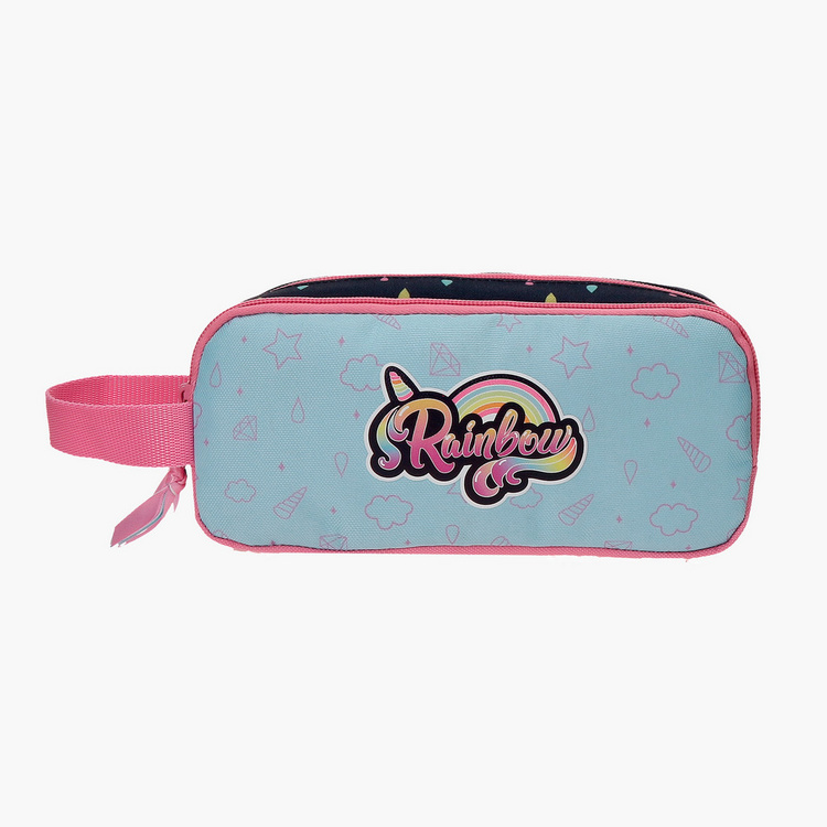 Movom Printed Pouch with Zip Closure and Wristlet