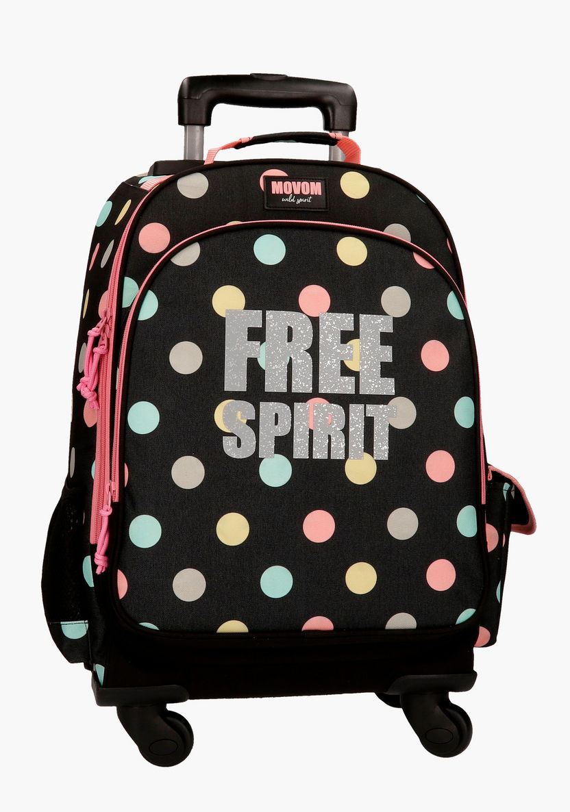 Movom Printed Trolley Backpack with Adjustable Straps - 20 inches-Trolleys-image-0