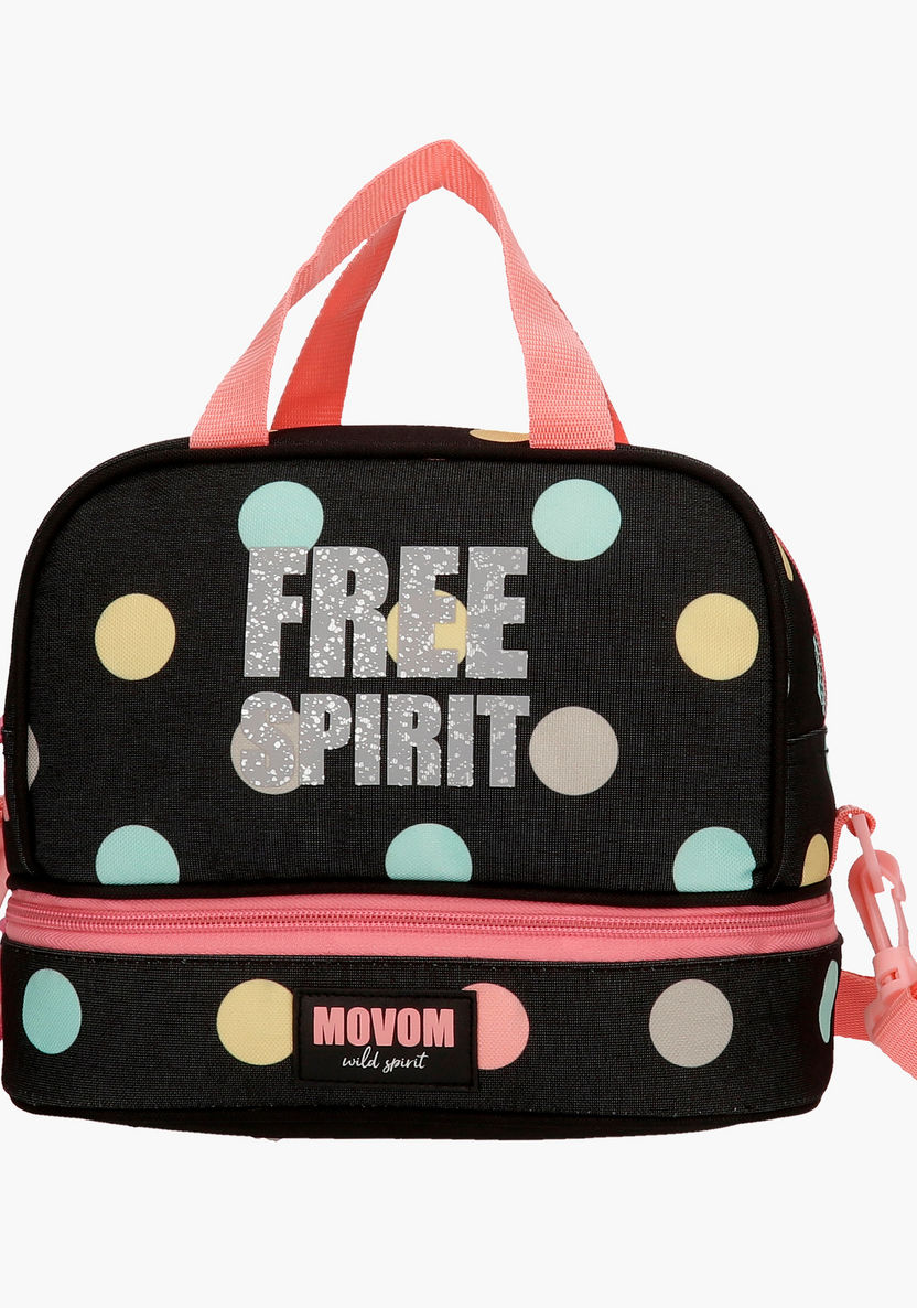 Movom Printed Lunch Bag with Zip Closure and Strap-Lunch Bags-image-0