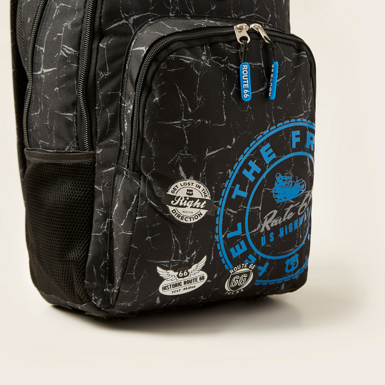 Busquets Route 66 Print Backpack with Pencil Case - 18 inches