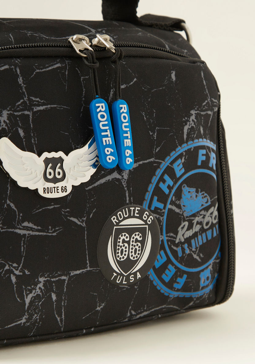 Busquets Route 66 Print Lunch Bag with Strap and Zip Closure-Lunch Bags-image-3