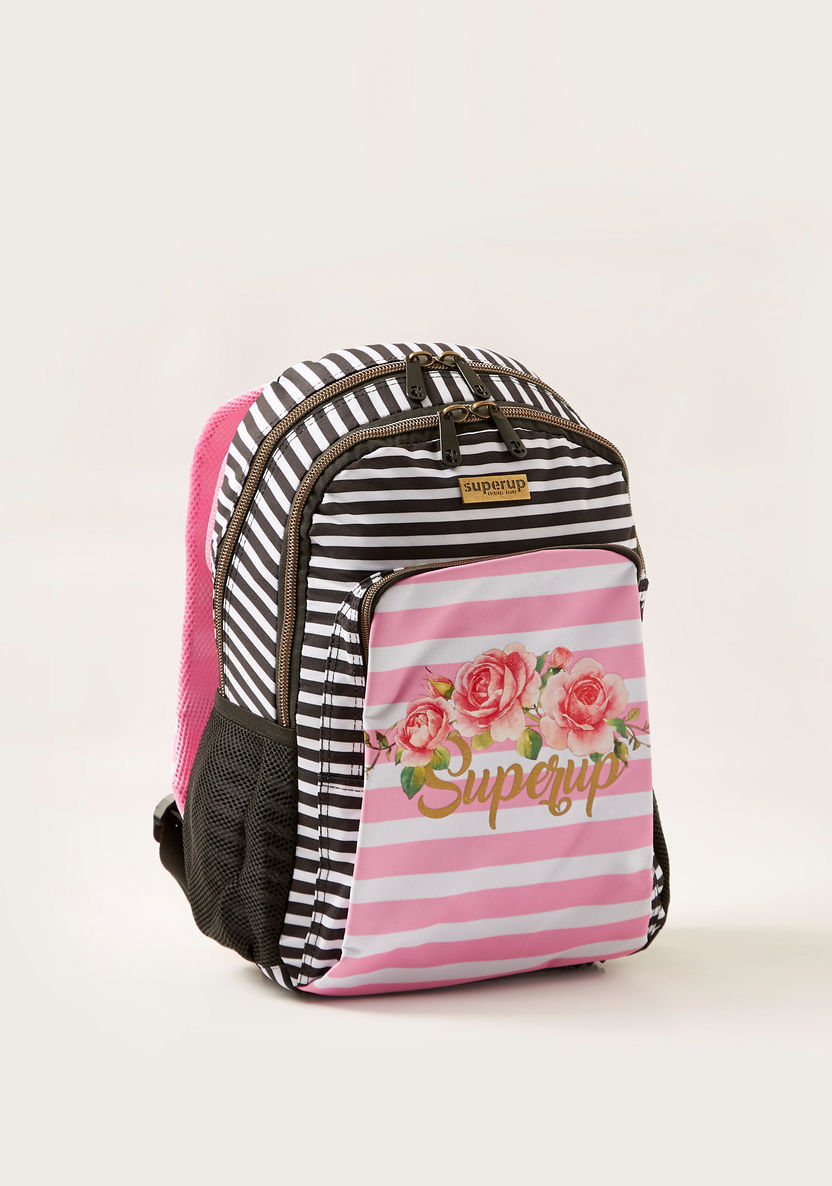Busquets Rose Print Backpack with Pencil Case - 18 inches-Backpacks-image-1