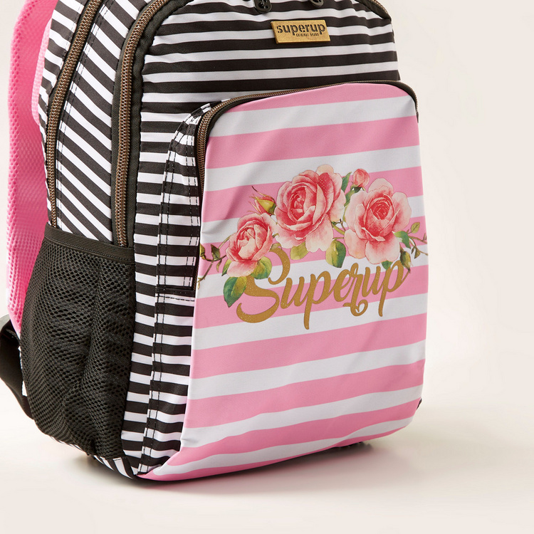 Busquets Rose Print Backpack with Pencil Case - 18 inches