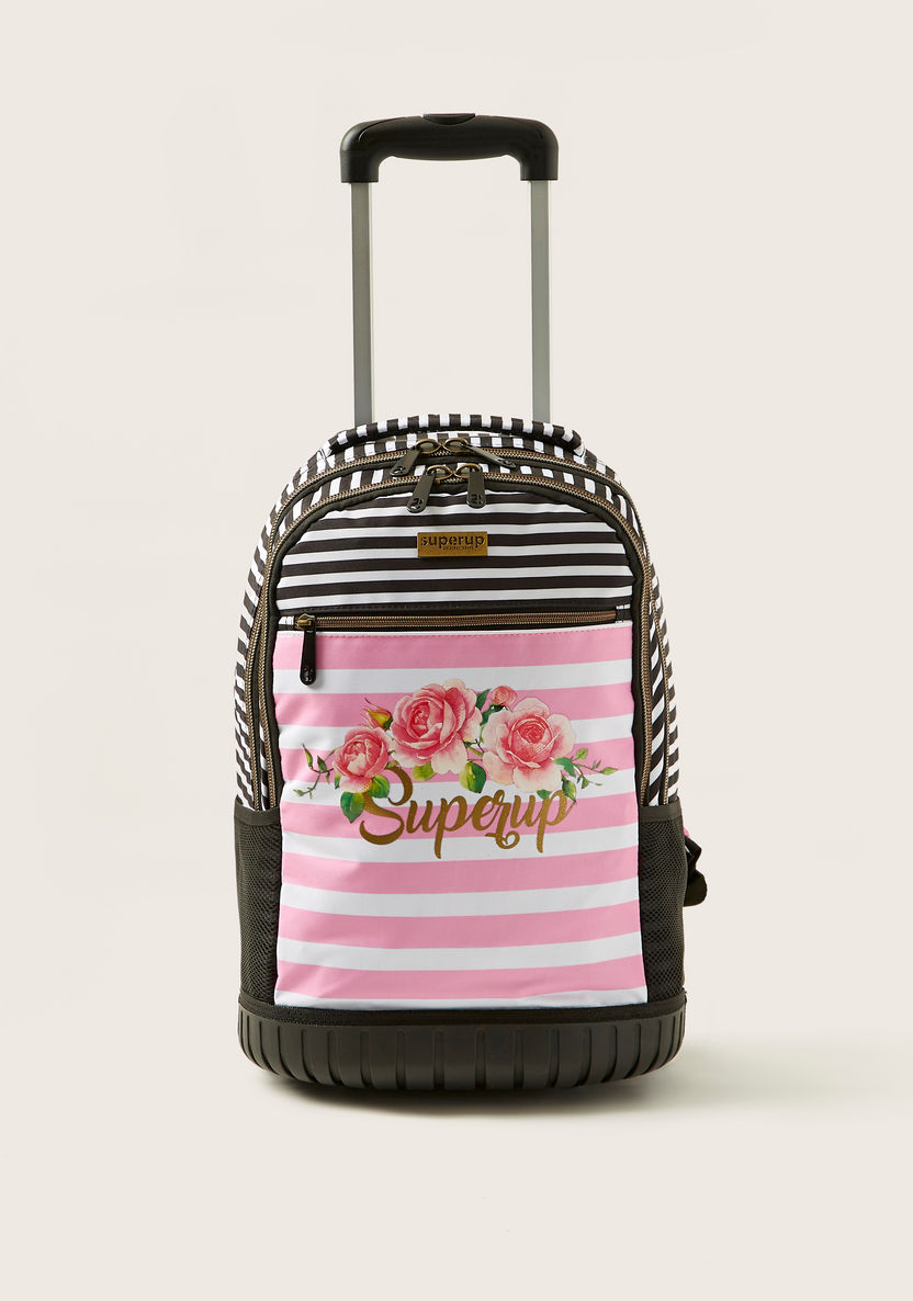 Busquets Printed Trolley Backpack with Adjustable Straps-Trolleys-image-0