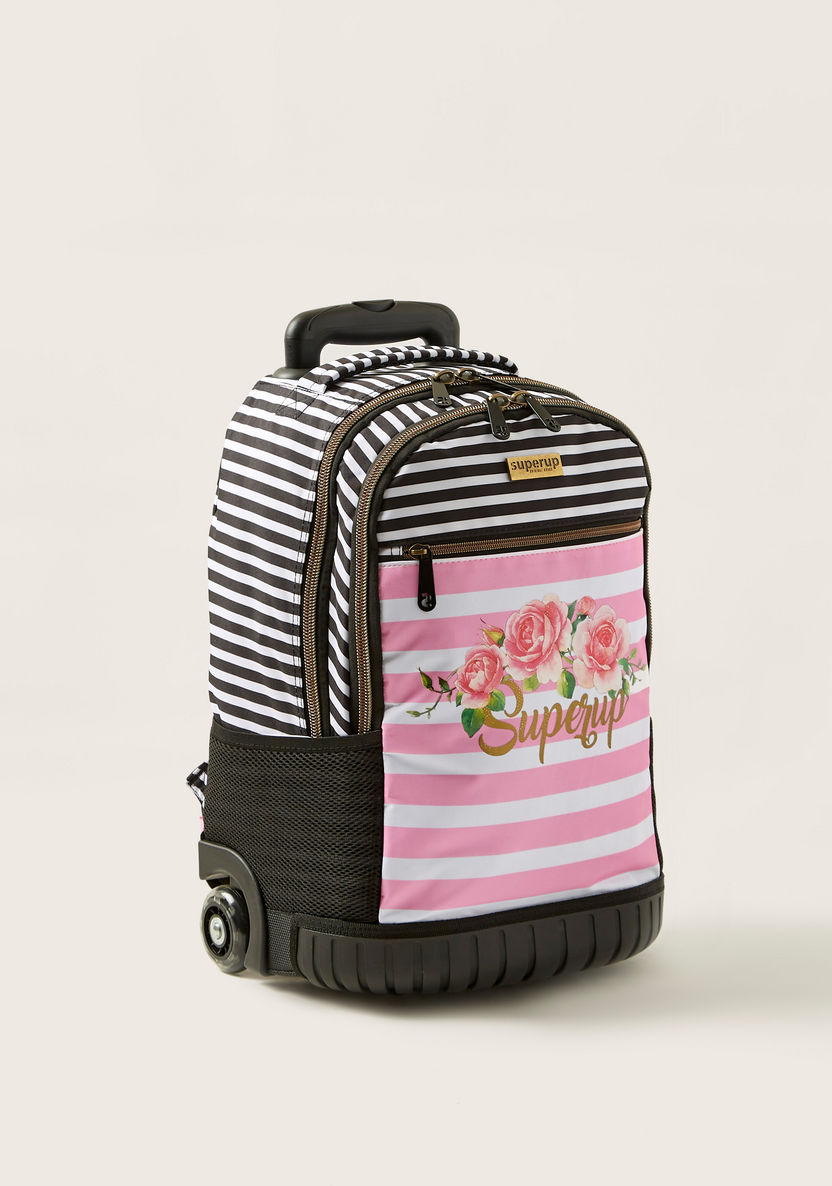 Busquets Printed Trolley Backpack with Adjustable Straps-Trolleys-image-1