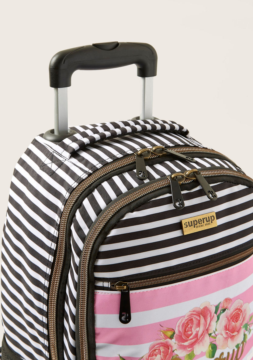 Busquets Printed Trolley Backpack with Adjustable Straps-Trolleys-image-2