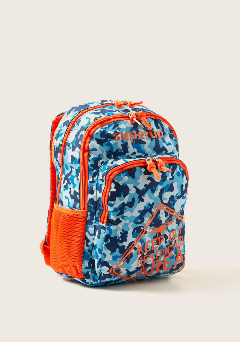 Busquets Camouflage Print Backpack with Pencil Case - 18 inches-Backpacks-image-1