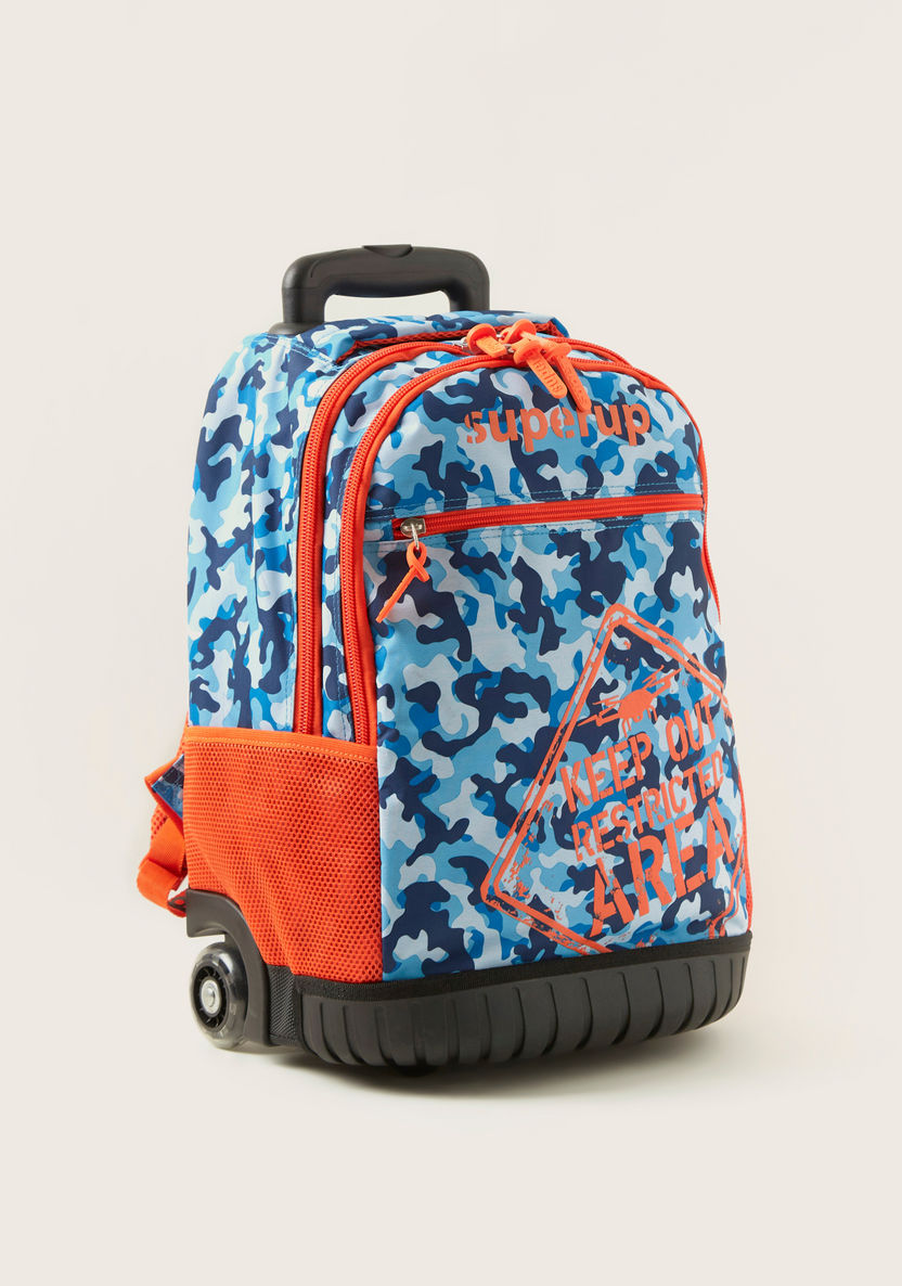 Busquets Printed Trolley Backpack with Adjustable Straps-Trolleys-image-1
