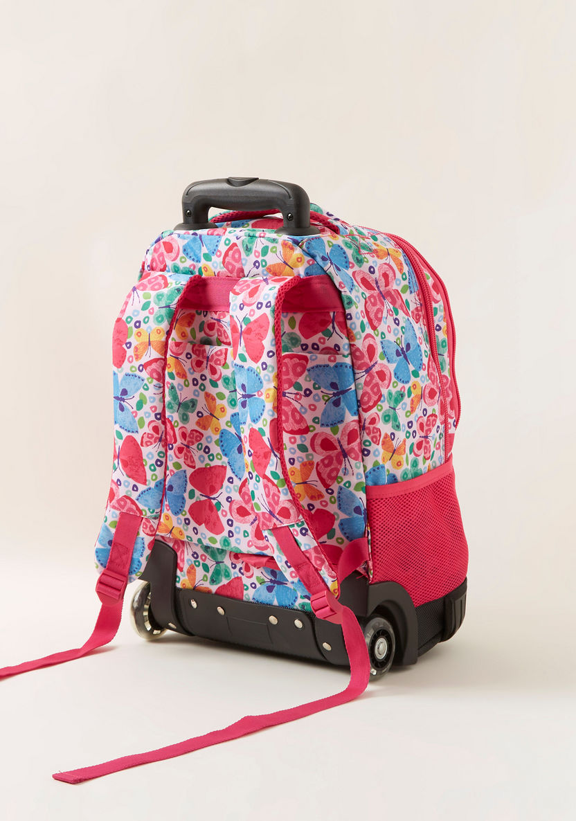 Busquets Graphic Print Trolley Backpack with Sequin Detail-Trolleys-image-4