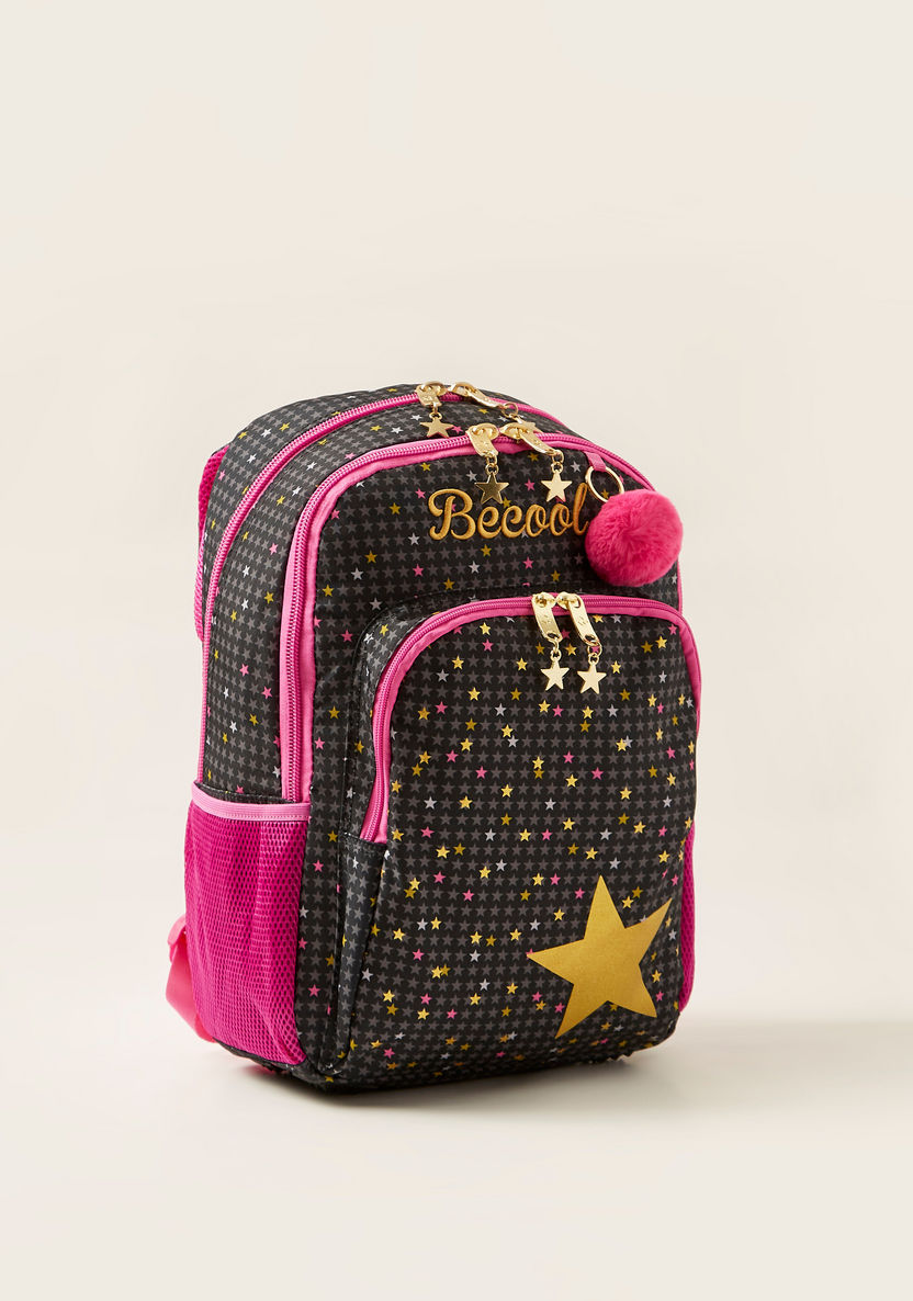 Busquets Star Print Backpack with Pencil Case-Backpacks-image-1
