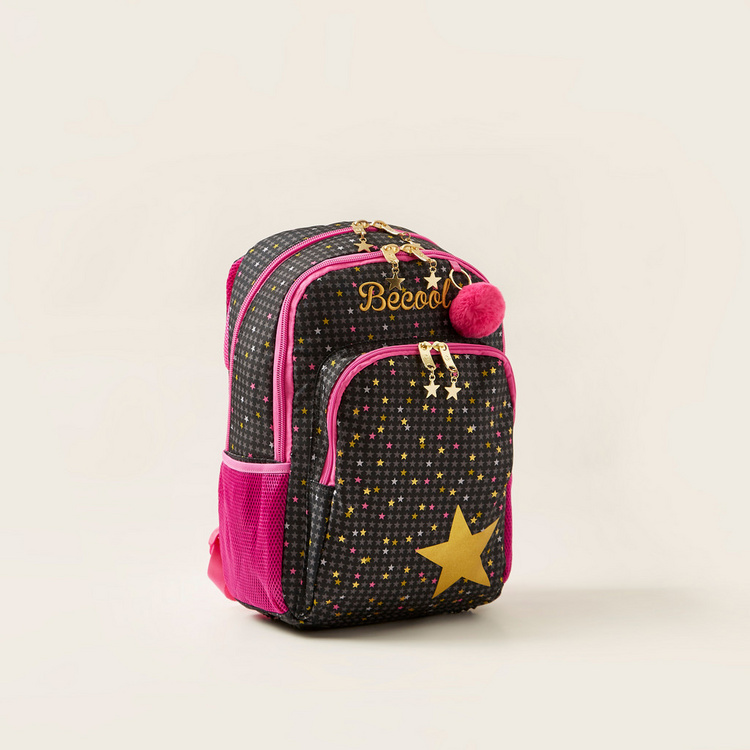 Busquets Star Print Backpack with Pencil Case
