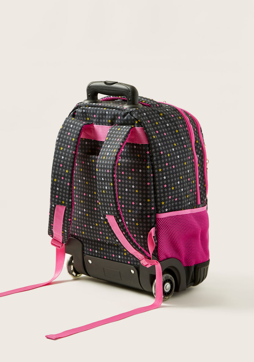 Busquets Star Print Trolley Backpack with Adjustbale Shoulder Straps-Trolleys-image-4