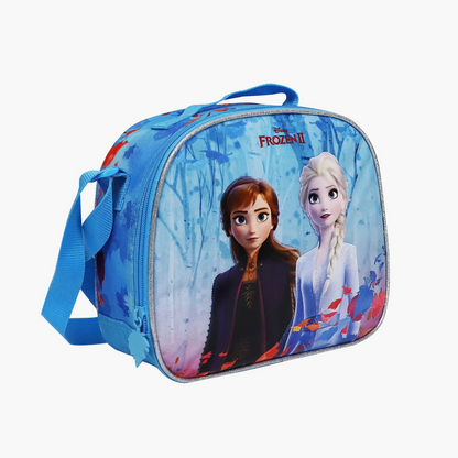 Disney Frozen Print Lunch Bag with Strap and Zip Closure