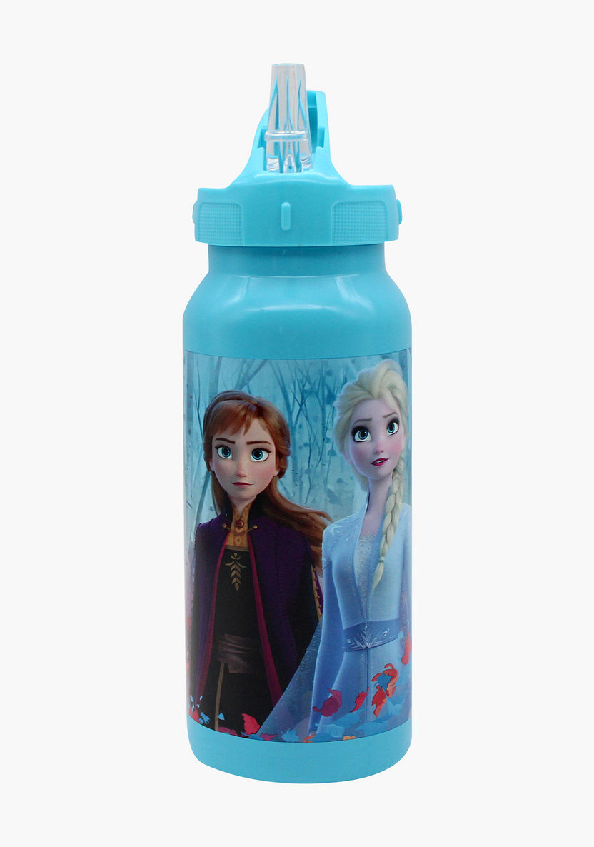 Disney Frozen Print Water Bottle with Straw-Water Bottles-image-0