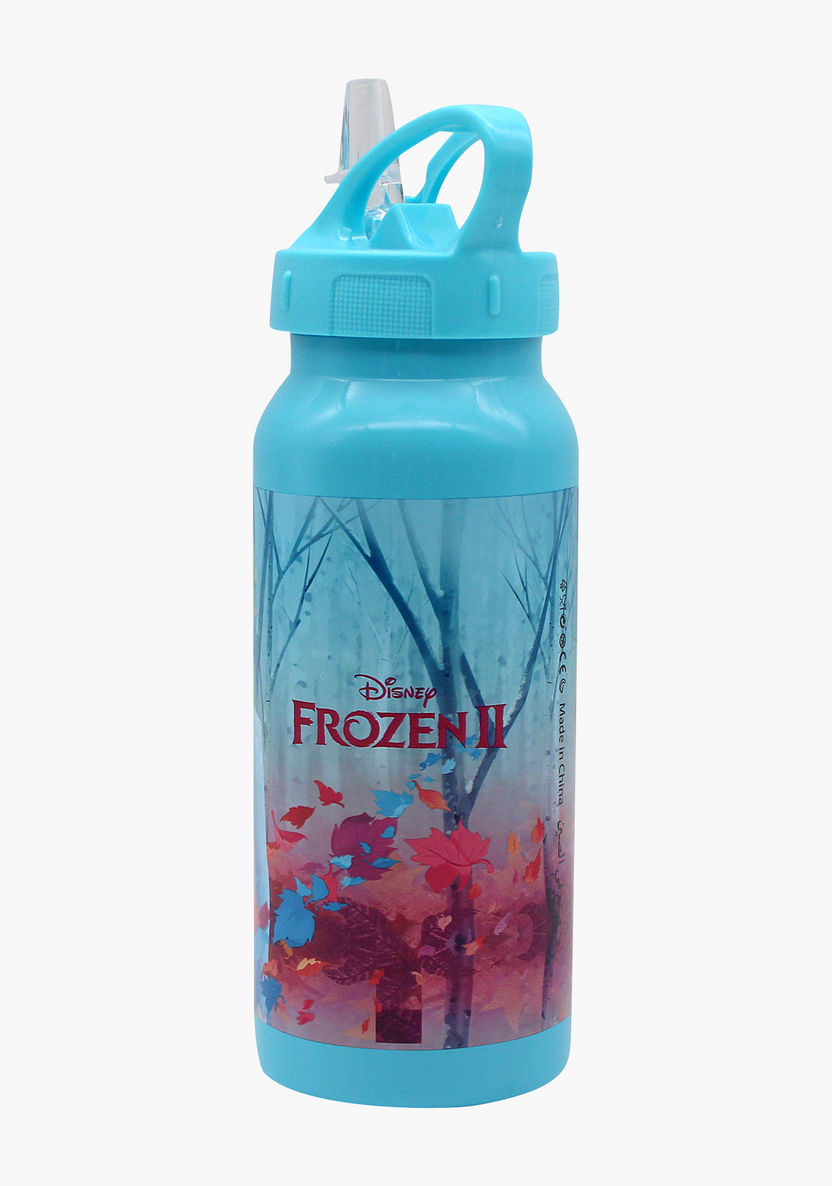 Disney Frozen Print Water Bottle with Straw-Water Bottles-image-1
