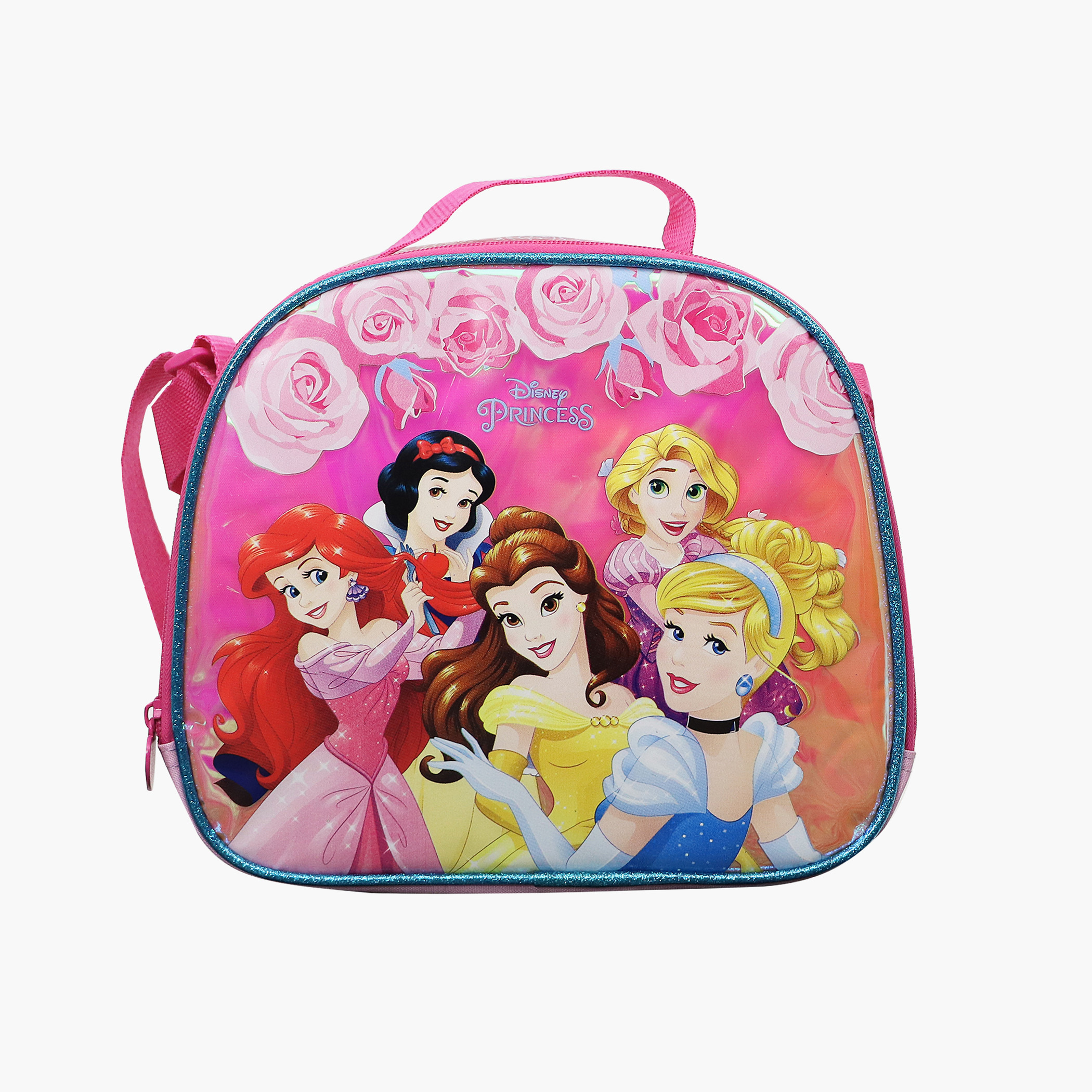 Disney Princess Print Lunch Bag with Strap and Zip Closure-school-lunchessentials-lunchbags-image-1