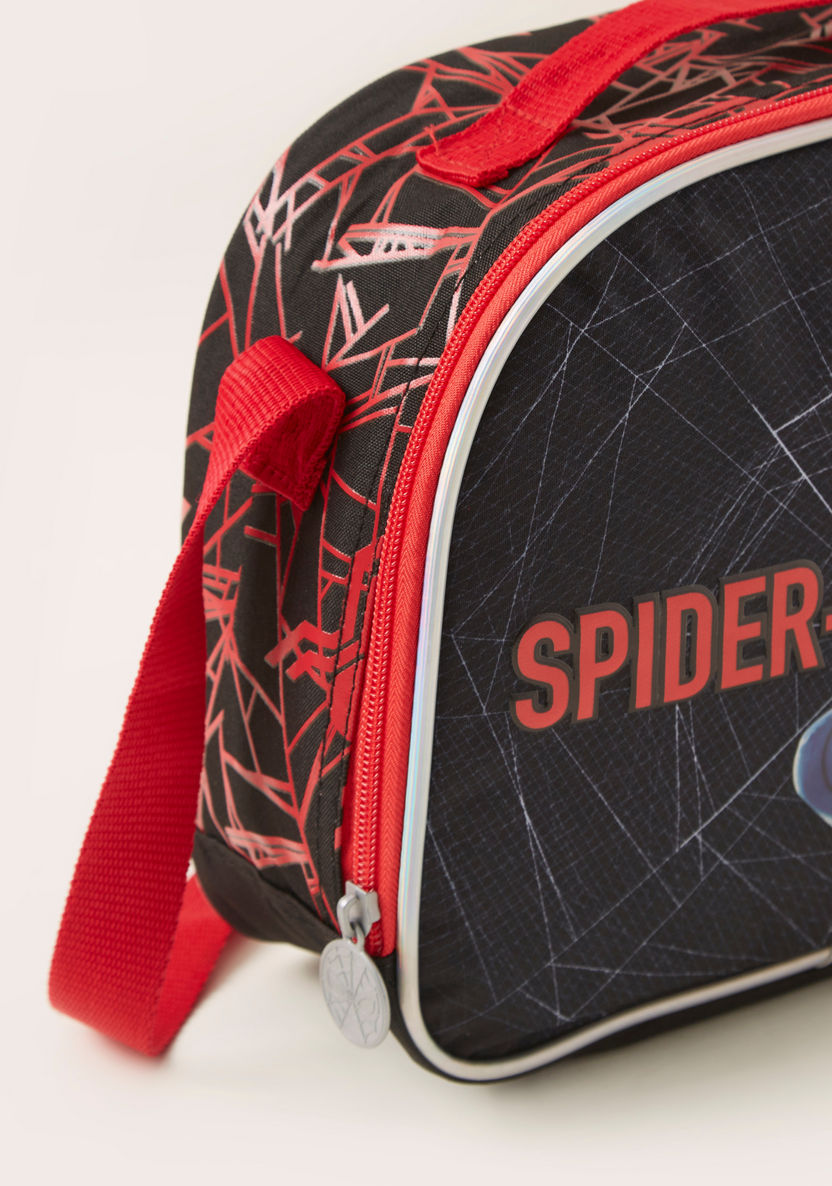 Spider-Man Print Lunch Bag with Strap and Zip Closure-Lunch Bags-image-2