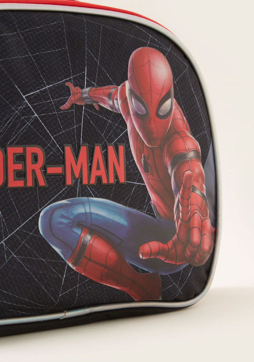 Spider-Man Print Lunch Bag with Strap and Zip Closure-Lunch Bags-image-3