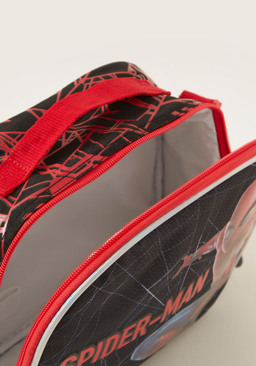 Spider-Man Print Lunch Bag with Strap and Zip Closure-Lunch Bags-image-4