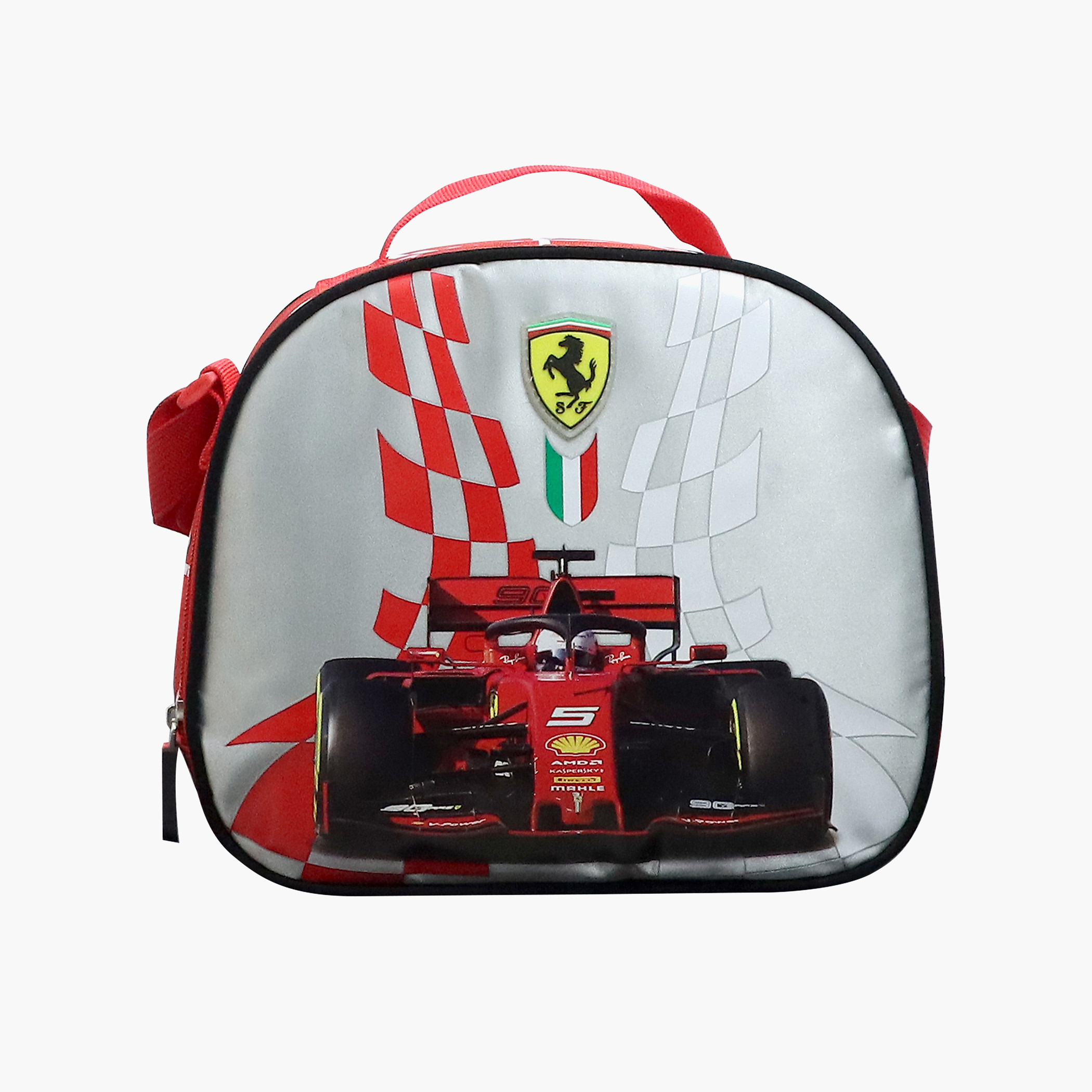 Ferrari Print Lunch Bag with Strap and Zip Closure-school-lunchessentials-lunchbags-image-1