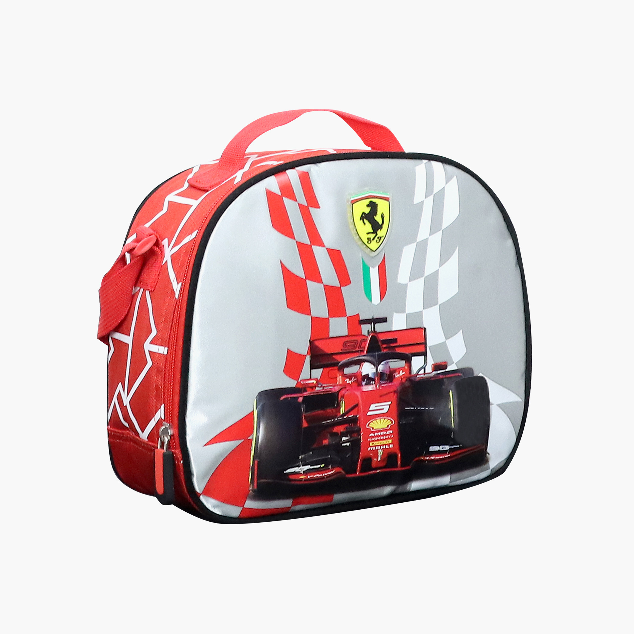 Ferrari Print Lunch Bag with Strap and Zip Closure-school-lunchessentials-lunchbags-image-2