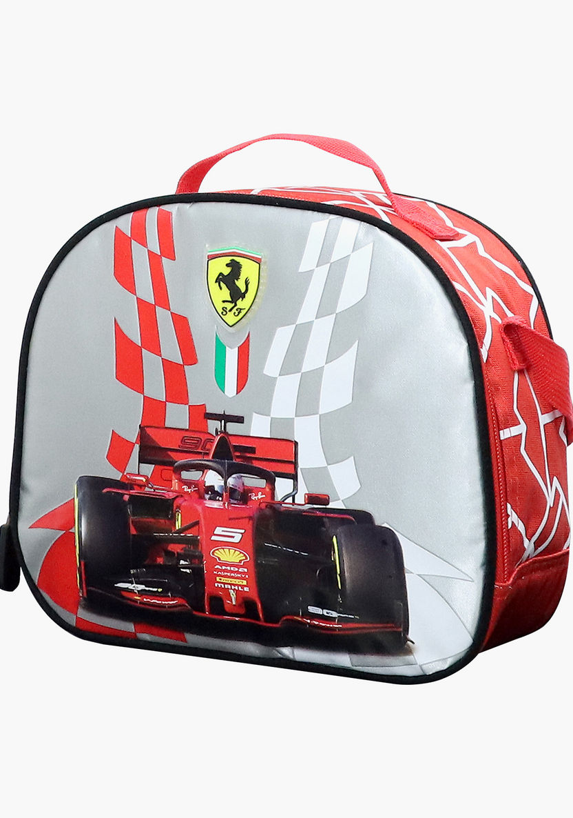 Ferrari Print Lunch Bag with Strap and Zip Closure-Lunch Bags-image-2