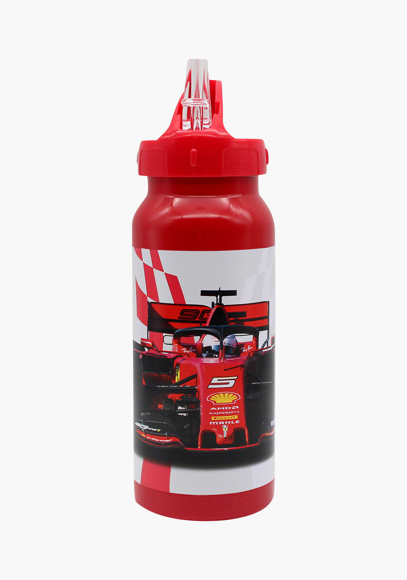 Ferrari Print Water Bottle with Straw-Water Bottles-image-0