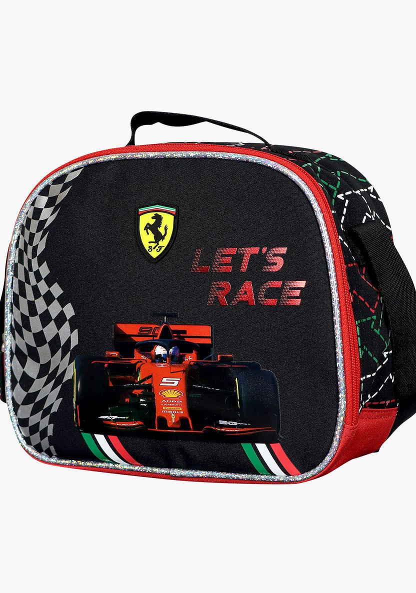 Ferrari Print Lunch Bag with Strap and Zip Closure-Lunch Bags-image-2