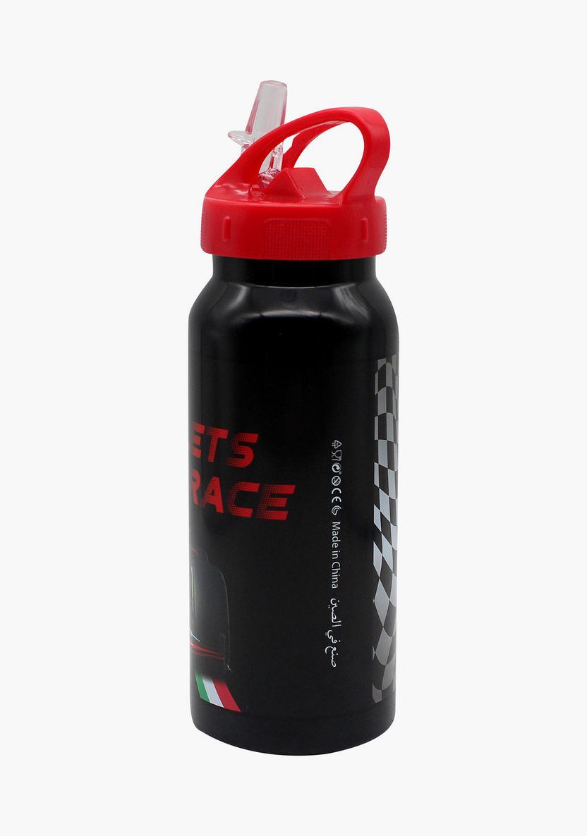 Ferrari Print Water Bottle with Straw-Water Bottles-image-1