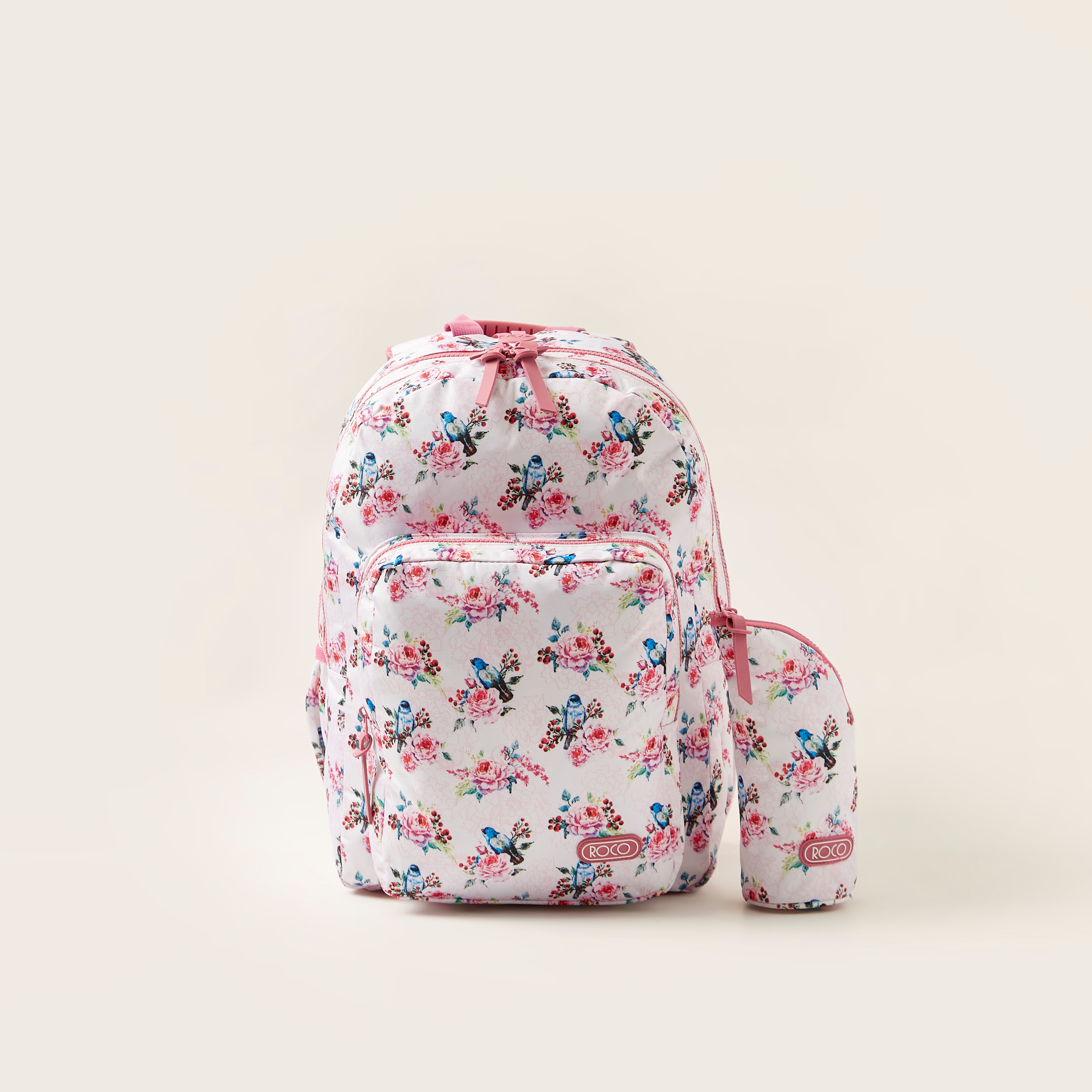 Pink store floral backpack