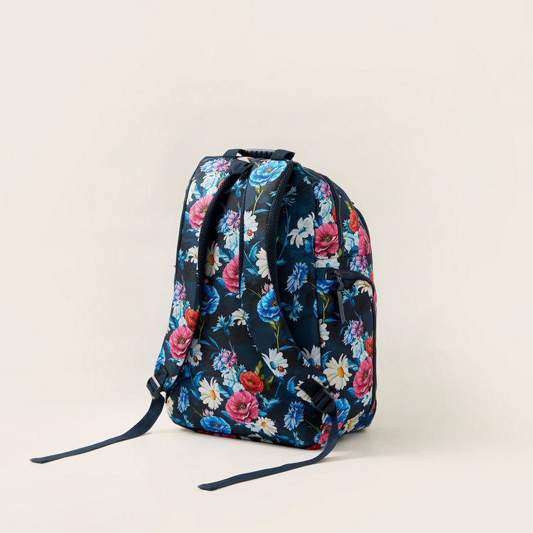 ROCO Floral Print Backpack with Pencil Case - 18 inches
