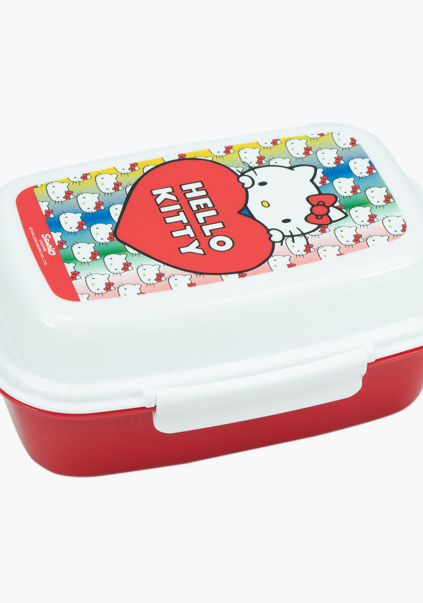 Hello Kitty Print Lunch Box with Clip Closure-Lunch Boxes-image-0