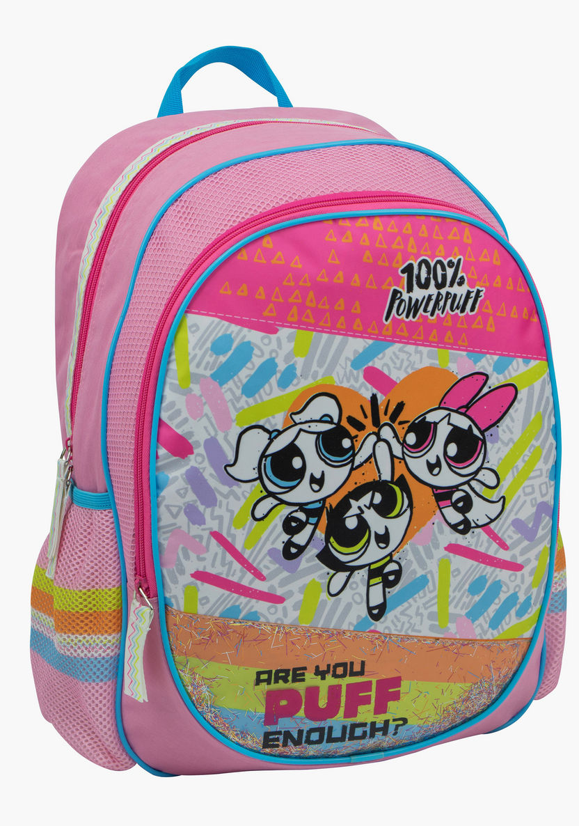 The Powerpuff Girls Print Backpack with Adjustable Strap - 16 inches-Backpacks-image-0