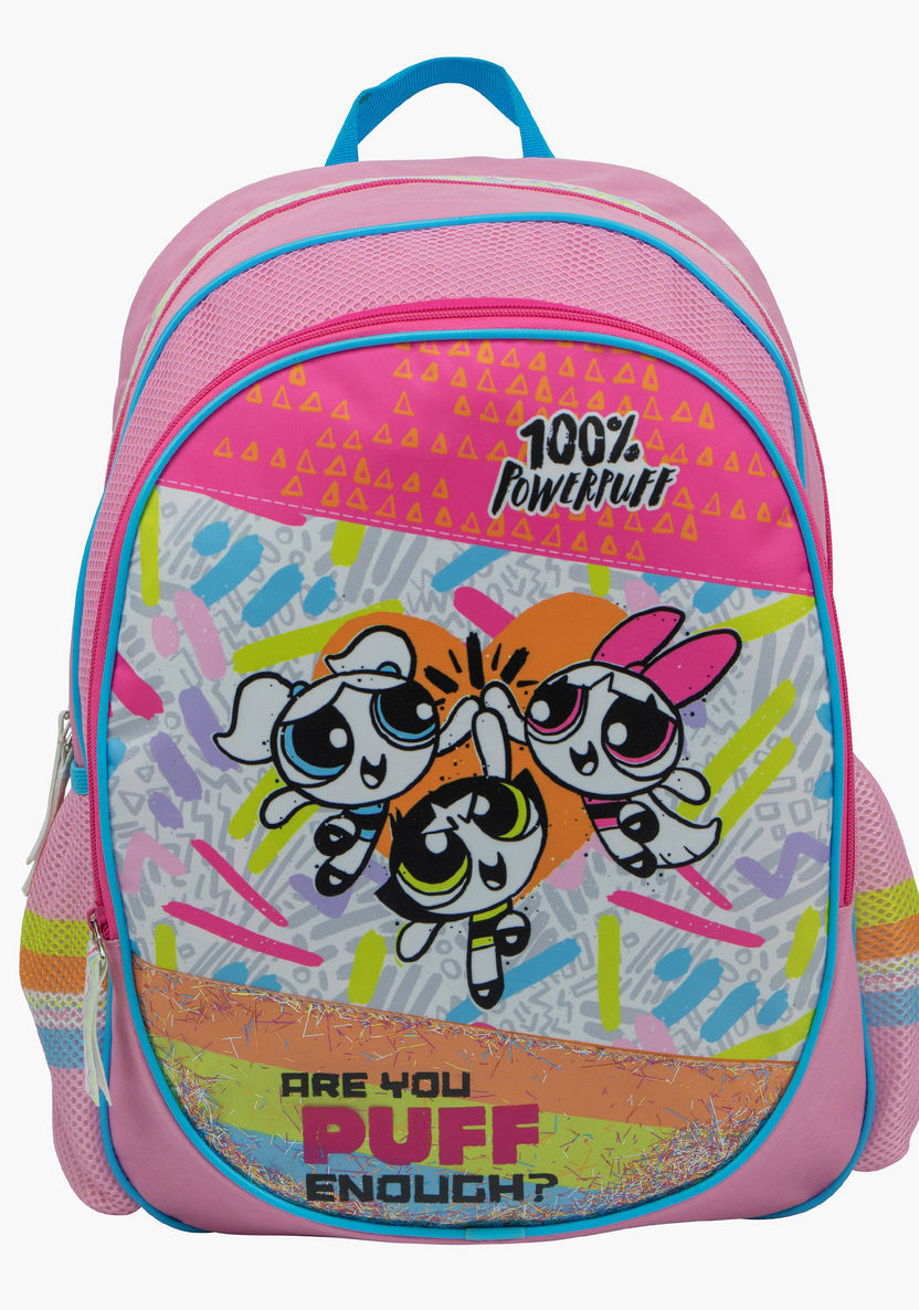 The Powerpuff Girls Print Backpack with Adjustable Strap - 16 inches-Backpacks-image-1