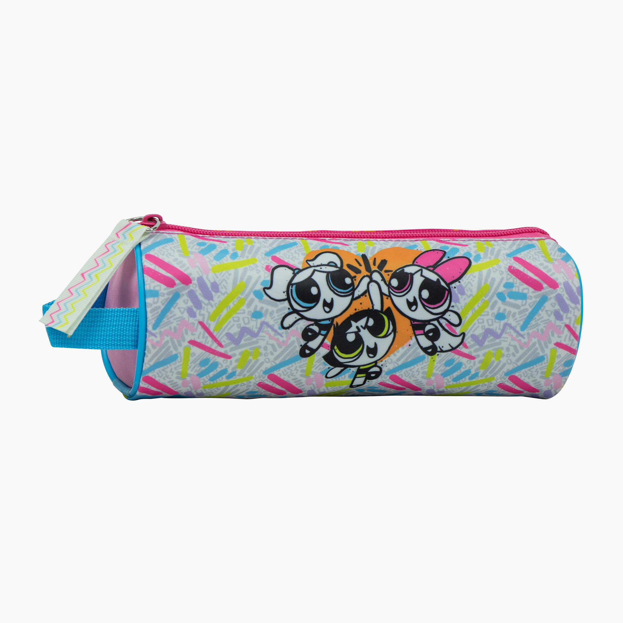 The Powerpuff Girls Print Pencil Case with Strap and Zip Closure-school-stationery-pencilcases-image-1