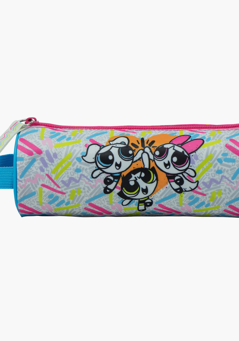 The Powerpuff Girls Print Pencil Case with Strap and Zip Closure-Pencil Cases-image-1