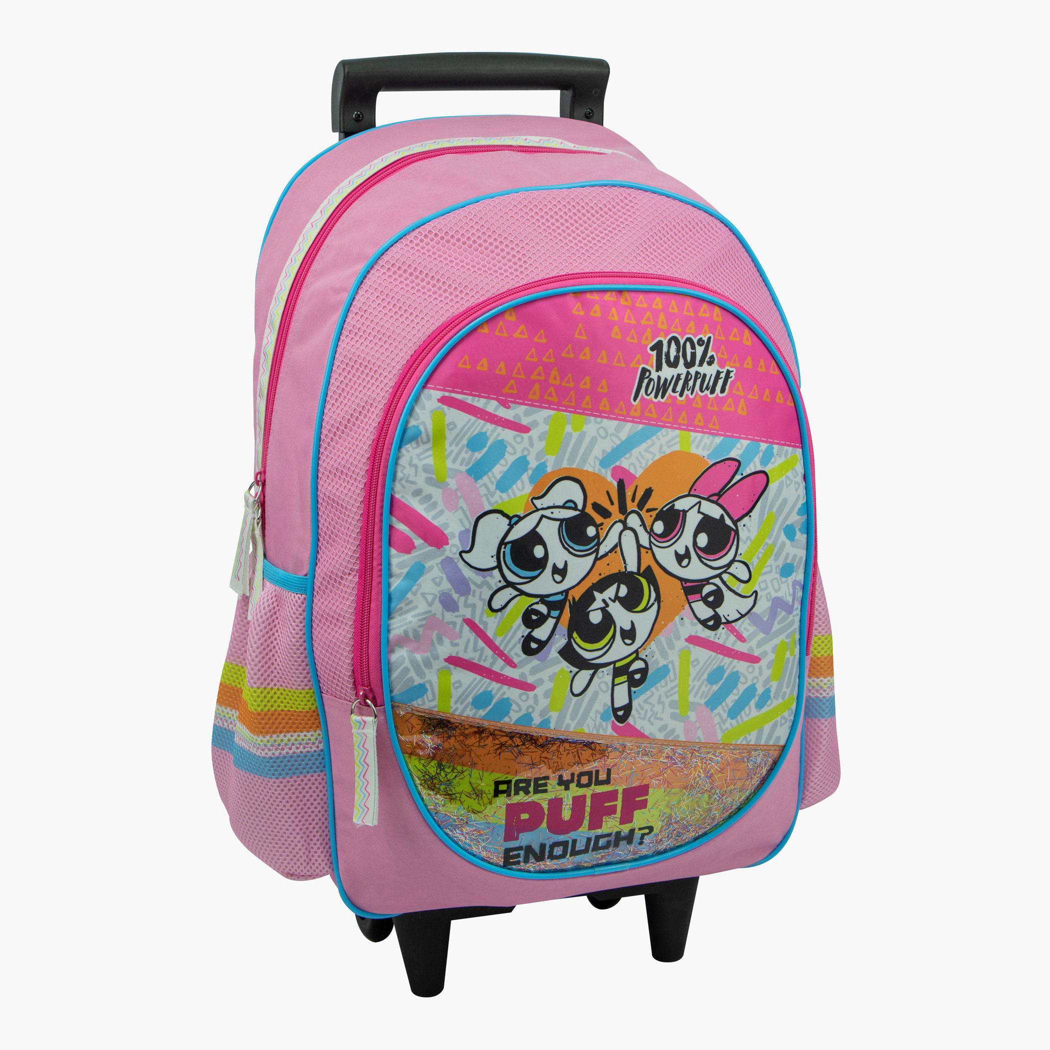 The Powerpuff Girls Print Trolley Backpack - 18 inches-school-bagsandbackpacks-trolleybags-image-1